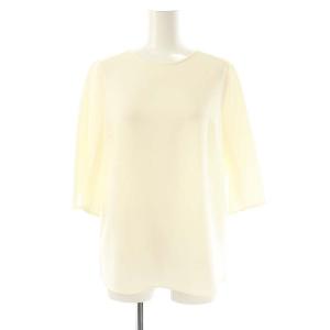 トリアセジョーゼット7分袖プルオーバー ブラウス アイボリー /ES OS