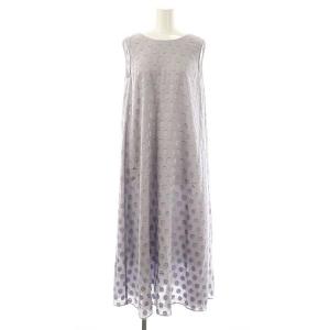 ドットロングワンピース 36 グレー /DO OS