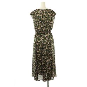 ANAYI カモフラージュフラワーフレア ワンピース ノースリーブ 花柄 36 黒 マルチカラー /NR OS