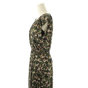 ANAYI カモフラージュフラワーフレア ワンピース ノースリーブ 花柄 36 黒 マルチカラー /NR OS