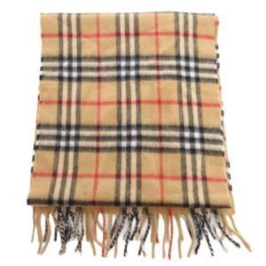 BURBERRY LONDON 美品 マフラー カシミヤ ノバチェック ベージュ系 /UO