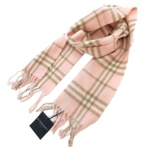 タグ付き マフラー ラムウール チェック ピンク /UO