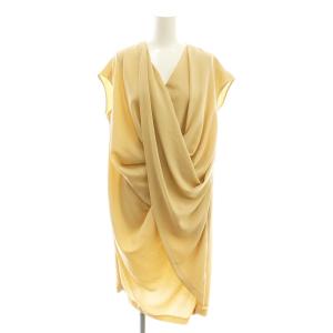 フレンチスリーブコクーンワンピース 膝丈 フレンチスリーブ 36 ベージュ /HK OS