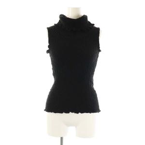me ISSEY MIYAKE カリフラワー ハイネック ノースリーブカットソー 黒 ブラック /AT OS