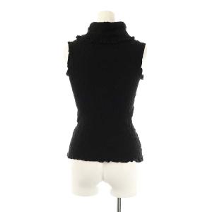 me ISSEY MIYAKE カリフラワー ハイネック ノースリーブカットソー 黒 ブラック /AT OS