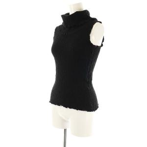 me ISSEY MIYAKE カリフラワー ハイネック ノースリーブカットソー 黒 ブラック /AT OS