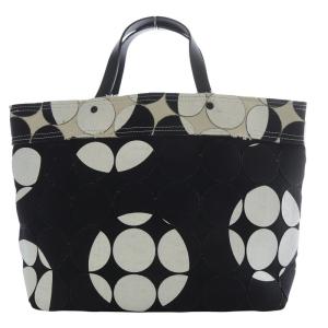 イッセイミヤケ トートバッグ ハンドバッグ ペイント ドット キャンバス ブラック ホワイト /YO16