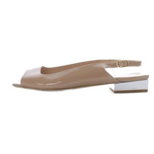 CORSO ROMA 9 自由区 エナメルスクエアトゥサンダル ストラップ 38 ピンクベージュ /SR40