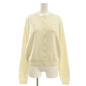 コットンカシミヤ クルーネックカーディガン ニット S ホワイト /DF OS