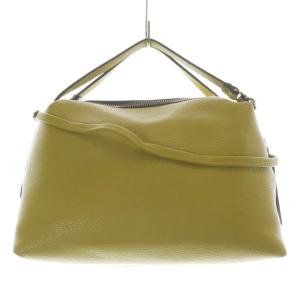 ALIFA M レザー 2WAYバッグ ショルダーバッグ ハンドバッグ ロゴ 黄色 イエロー /SR26