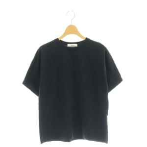 超長綿スーピマコットン クルーネックTシャツ カットソー 半袖 38 黒 ブラック /SS OS