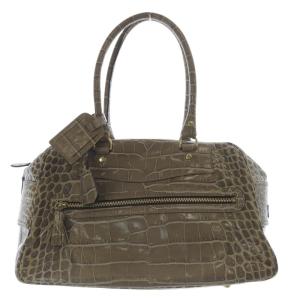 VIVI クロコ型押し ハンドバッグ ロゴ 茶色 ブラウン /SR20