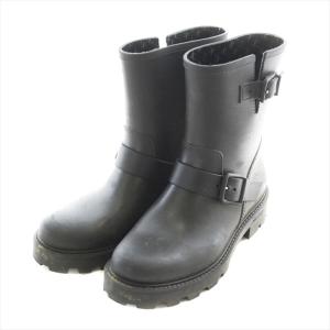 YAEL レインブーツ 厚底 ラバー 39 26cm 黒 ブラック /AS OS