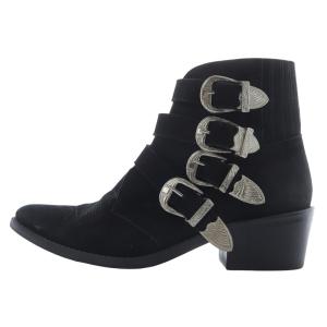 スエード メタルブーツ ショート 39 黒 ブラック /SR23 SH