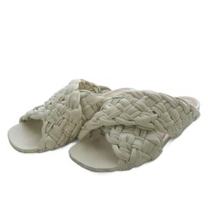 GOMMA PADDED サンダル フラット クロスストラップ レザー 39 ホワイト /YO3