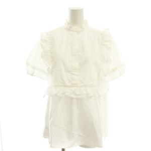 ブラウス フリル 半袖 36 ホワイト YCB-622-318 /HK OS SH