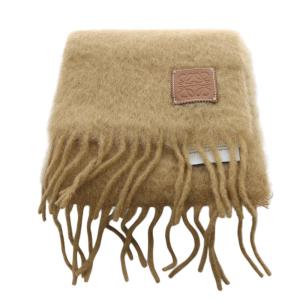 LOEWE マフラー モヘア&ウール ブラウン