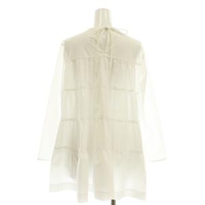 BALLSEY 23SS ストレッチタフタ ティアードブラウス 長袖 36 白 ホワイト /AT OS