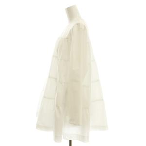 BALLSEY 23SS ストレッチタフタ ティアードブラウス 長袖 36 白 ホワイト /AT OS