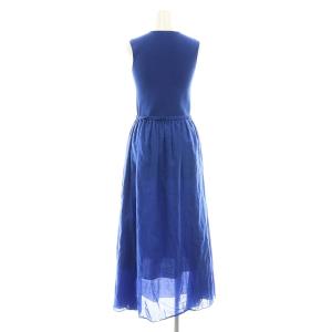 BALLSEY コットンオーガンジーコンビ ノースリーブマキシワンピース ロング 36 青 ブルー /AT OS