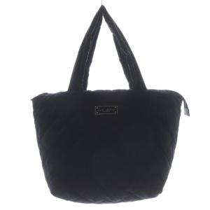 キルティング トートバッグ ハンドバッグ ロゴ 黒 ブラック /SR
