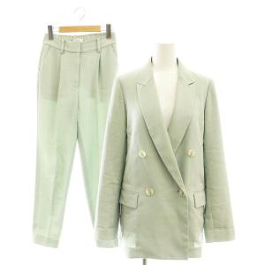 トリアセブレンドオックスダブルジャケット テーパードパンツ セットアップ 上下 スーツ XS XXS 緑