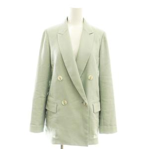 PLST トリアセブレンドオックスダブルジャケット テーパードパンツ セットアップ 上下 スーツ XS XXS 緑
