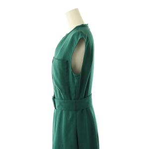 ANAYI リネン調オックスポケット付き ワンピース ロング ノースリーブ 36 グリーン /HK OS