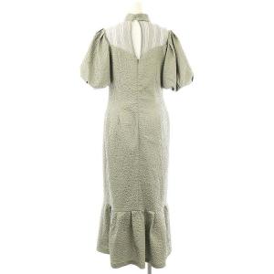 LagunaMoon LADYジャガードフォルムドレス ワンピース M スモークグリーン /MI OS