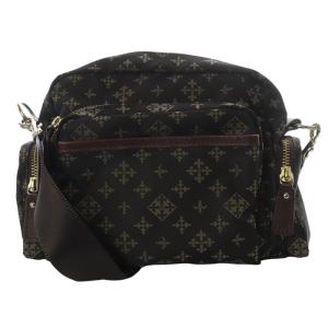 ナイロン モノグラム クロスボディ ショルダーバッグ 茶 ブラウン /SR15