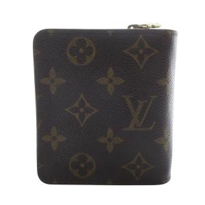 LOUIS VUITTON ルイヴィトン モノグラム コンパクトジップ 二つ折り財布 ブラウン M61667