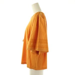 MAX MARA WEEKEND LINE LIVORNO 刺繍Tシャツ カットソー 五分袖 L オレンジ /AT OS