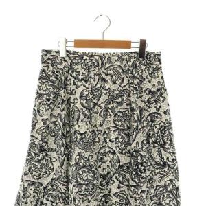 MAX MARA WEEKEND LINE コットン 総柄 フレアスカート マキシ ロング 44 白 ホワイト 紺 ネイビー /AT OS