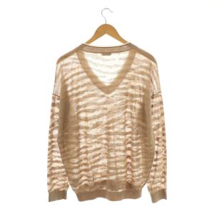 BRUNELLO CUCINELLI リネンVネックプルオーバー ニット カットソー S ベージュ オフホワイト /DO OS