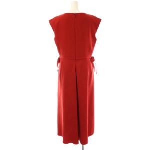 BOTTEGA VENETA ノースリーブ リボンワンピース 42 レッド 513226