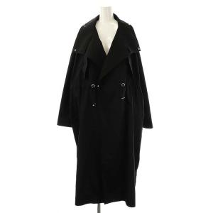 23SS スタンドカラーロングモッズコート F 黒 /MI OS