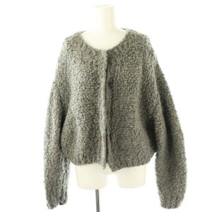 TEDDY BEAR HAND KNIT TOPS カーディガン ニット 長袖 厚手 ウール 2 グレー
