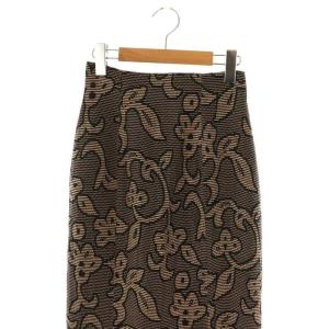TODAYFUL Jacquard Leaf Pencilskirt スカート フレア マキシ ロング 36 黒 ブラック
