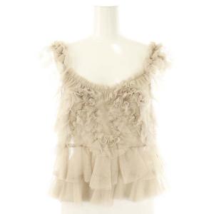 24AW アシメフリルチュールキャミソール ビスチェ 2 グレージュ /DF OS SH