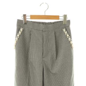 Chesty ポケットパールパンツ テーパード 千鳥格子 1 ブラック ホワイト /HK OS