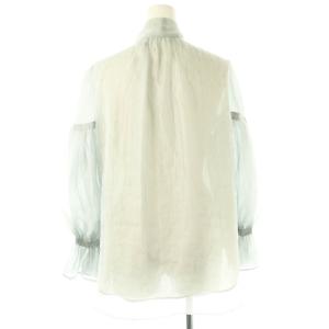 JUSGLITTY 24SS プチラメドットボウタイ ブラウス長袖 2 ライトグレー /HK OS