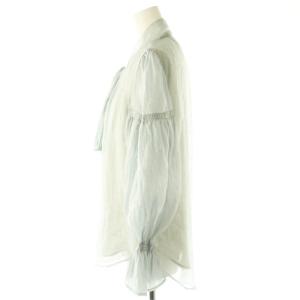 JUSGLITTY 24SS プチラメドットボウタイ ブラウス長袖 2 ライトグレー /HK OS