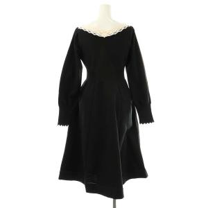 CELFORD カットワークホールガーメントワンピース 36 ブラック /DO OS