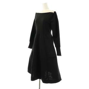 CELFORD カットワークホールガーメントワンピース 36 ブラック /DO OS