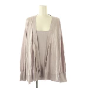 25SS アンサンブル ノースリーブニット カーディガン カットソー 44 ラベンダー /HK OS