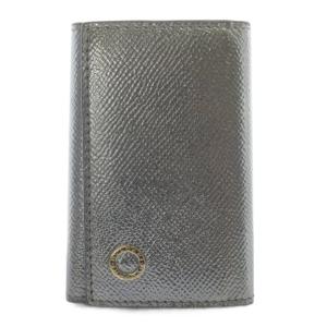 キーケース 6連 メタリック レザー シルバー色 /YO14 OH