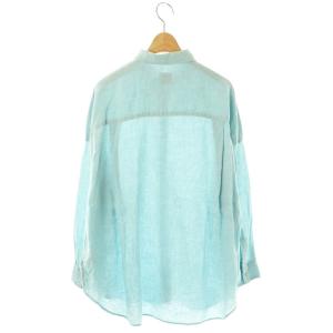 Spick&Span リネンビッグシャツ ブラウス 長袖 前開き 水色 /NR OS