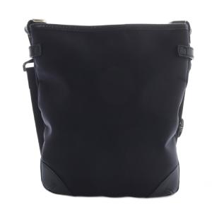 BURBERRY BLACK LABEL ショルダーバッグ ワンハンドル 斜め掛け キャンバス レザー ブラック /YO1