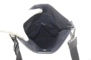 BURBERRY BLACK LABEL ショルダーバッグ ワンハンドル 斜め掛け キャンバス レザー ブラック /YO1