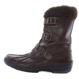 ベルト ショートブーツ レザー 6.5C 茶 ブラウン /SR